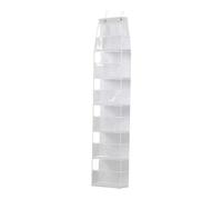 Sharplace Over Door Storage Organizer Large Pockets Door Hanger Storage with 2 Hooks Behind Door Storage for Stuffed Animal Toys Dolls, White, 6 Grids