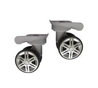 Sharplace Pack of 2 Travel Suitcase Wheels Trolley Casters Double Row Wheels Replacement Swivels Wheel Multifunctional Porous Silent Rolling, Light Gray