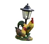 Sharplace Patio Figurine Solar Powered Light Decoration Cute Lawn Ornament Resin Sculpture for Spring Summer Decor, Chicken