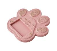 Sharplace Paw Shaped Headstone Dog Memorial Stone Cement Grave Marker 5.9x5.9x0.6inch Weather Resistant Accessories Cemetery Sign, Pink