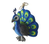 Sharplace Peacock Keychain Stuffed Animal Toy Creative Cute Decoration Adorable Toy Bag Pendant for Kids Children Men Women, Blue