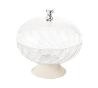 Sharplace Pedestal Fruit Bowl with Lid - Decorative Fruit Plate with Draining Holes - Multifunctional Countertop Bowl for Party, Wedding, Vegetables, Breads, Snacks - Clear