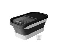 Sharplace Pet Dog Cat Food Storage Container, Rice Box, Measuring Cup 10kg Organizer Dispenser Grains Container Collapsible Dog Food Container for Nuts, Black