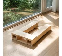 Sharplace Pet Scratching Board Cat Breeding Board Scratcher Station With Premium Russian Wood Low Profile Stable Base Natural, Solid Wood Finely Polished Version With Gift