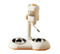 Sharplace Pet Standing Water Dispenser with Two Steel Bowl, Adjustable Height 2 in 1 Pet Automatic Water Drinker for Puppy Cat Ferrets, White