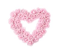 Sharplace Pink Heart Shaped Wreath,Artificial Wreath, Front Door Wreath Door Hanging Wreath for Holiday Wall Decoration Outside Party