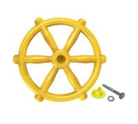 Sharplace Pirate Ship Wheel Toy Playground Equipment Props Swingset Attachment Kids Steering Wheel Toy for Playhouse Treehouse Ladders, yellow