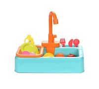 Sharplace Play Kitchen Sink with Dish Rack, Green