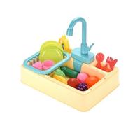 Sharplace Play Kitchen Sink with Dish Rack, Yellow