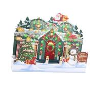 Sharplace Pop Up Christmas Card, 3D Musical Decorations Cards with Christmas Tree Elk Snowman, Ornament Desk Art Includes Envelope with Flashing Light for Father Mother Family Celebration Xmas Gift