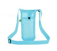 Sharplace Portable Bottle Holder Adjustable Mesh Water Bag Crossbody Pouch Lightweight Build Reflective Mark Suitable for Jogging Biking Outdoor Events, Light Blue