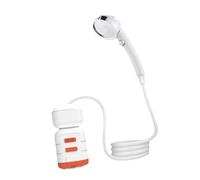 Sharplace Portable Camping Shower Outdoor Camp Shower Pump Powerful Water Pumping Electric with Emergency Lighting for Dormitory Hiking, Orange and White