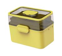 Sharplace Portable Medicine Box Sewing Supplies Container Lidded Clear Storage Container Family First Aid Box for Study Bathroom Travel, Yellow Green