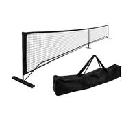 Sharplace Portable Tennis Net Pickleball Net Frame Stand Practice Barrier Detachable System With Carry Bag Polyester Iron Build suitable for indoor courts, Black, With Wheels