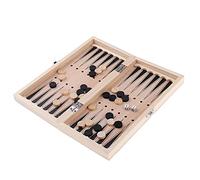Sharplace Premium Folding Wood Chess Set Built in Storage & Round Extra Pieces, Dark Wood, 24x24cm
