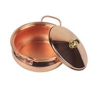 Sharplace Pure Copper Pot for Stovetop, Induction Beautiful Shape Handmade Universal Stew Pan Shabu Shabu Pot Copper Cookware for Home, 22cm