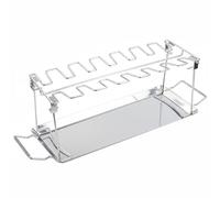 Sharplace Rack Chicken Roaster Rack Drumstick Holder Wing Rack With Foldable Frame And Catch Tray Resistant Stainless Steel Suitable for camping backyard parties tailgate use, Rack With Tray