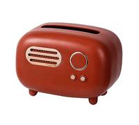 Sharplace Radio Tissue Box Napkin Storage Box Removable Paper Dispenser Napkin Holder for Office Decorative, Red