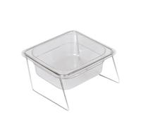 Sharplace Raised Cat Bowl Stainless Steel Stand Easy to Clean Ergonomic Design Stable Base Food Container Acrylic Bowl Dog Dish Feeder, single bowl