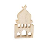 Sharplace Ramadan Decoration Ramadan Statue Gift Festival Ornament Figurine for Bookshelf Hallway Table Centerpieces Desktop Office, B Wooden Color