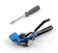 Sharplace Ratcheting Fastener Manual Banding Tool with Cutter Steel Strapping Tightener Handheld Ratchet Sealer Knurled Tension Wheel for Control Suitable for, Gear-Type Tool with Screwdriver