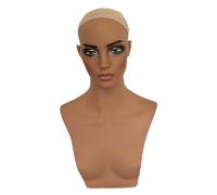 Sharplace Realistic Mannequin Head, Wig Holder with Makeup, Head Circumference 53cm, Manikin Head Wig Display Stand for Jewellery, with Shoulder