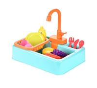 Sharplace Realistic Play Kitchen Sink with Faucet, Green