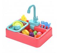 Sharplace Realistic Play Kitchen Sink with Faucet, Red