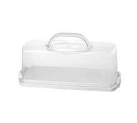 Sharplace Rectangular Cake Carriers Portable Bread Box with Transparent Lid and Handle Plastic Food-Grade Loaf Cake Storage Containers for Kitchen, Picnic, Camping, Pies, Cupcakes, Desserts