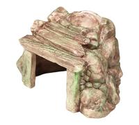 Sharplace Reptile Hideout Cave Terrarium Decoration Modern Basking Resin Rock Hide Cave Aquarium Habitat Decor for Turtles Amphibians