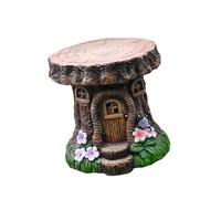 Sharplace Resin Tree Stump Stool Garden Ornament 11.4x11.2Inches Handmade Lightweight Easy Maintenance Versatile Decorative End Table