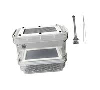 Sharplace Roach Feeding Box Clear Terrarium Habitat Lightweight Cage Reusable Hatching Container Critter Keeper for Raising Mealworms, Mesh 1.4mm