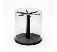 Sharplace Rotating Display Case Transparent Cylindrical Display Organizer Stand With Rotating Top Hook And Multi Arm Rack Dust , Transparent With Black Stand , Modern Minimalist, Rotatable, Dustproof