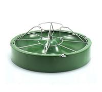 Sharplace Round Piglet Feeder with Galvanized Metal Wire Frame Guard for Young Pigs Sturdy Bowl with Anti-Rooting Livestock Feed Container for Barn Use, Green, 55cm 8-Hole Double Layer
