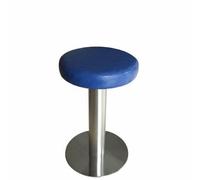Sharplace Round Seat Pedestal Stool with Easy to Clean Faux Leather Upholstery and Stable Metal Pedestal Base for Dining Room and Home Office Seating Suitable, Dark Blue, Round Stool