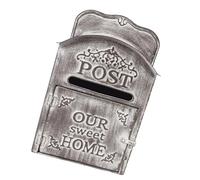 Sharplace Rustic Metal Wall Mount Mailbox Post Box Ornamental Sturdy Quick Installation Accessories for Garden Gate 9.8x5.3x15.7inch