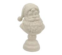 Sharplace Santa Bust Statue White Santa Head Bust, Santa Half Body Figurine Christmas Decoration Ornament, Resin Sculpture Artwork for Counter Holiday Party Home Bookshelf, 10x10x27cm