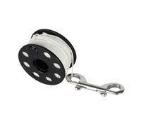 Sharplace Scuba Diving Reel 30M/100ft with Double Ended Bolt Snap Clip Scuba Spool Finger Reel for Wreck Diving Snorkeling Underwater, Black