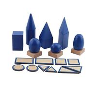 Sharplace Shape Geometric Solids for Kids Gift Elementary Home School Supplies Math Game Blocks Wooden Toy for Children