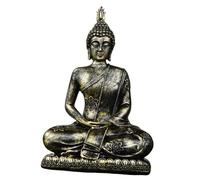 Sharplace Sitting Buddha Statue Resin Figurine Art Crafts Home Decoration Decorative Tabletop Ornament Buddha Sculpture for Living Room, Bronze
