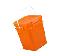 Sharplace Square Bucket with Handle and Lid Heavy Duty Strong Load Bearing Food Storage Container All Purpose Pail for Garage Gardening, 13L 25.5x25.5x31.1cm