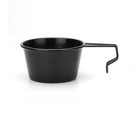 Sharplace Stainless Steel Bowl Cup Pot Mess Kit With Clear Markings And Space Saving Handle 304 Stainless Steel For Cooking And Water Heating Suitable for, Black, 200ML