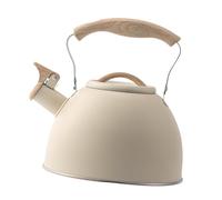 Sharplace Stainless Steel Whistling Tea Kettle Teapot with Ergonomic Handle Fast Boiling Large Capacity Water Kettle for Camping Home, Beige