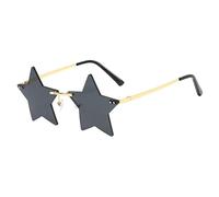 Sharplace Star Glasses for Men Women Irregular Personality Shopping Traveling Unique Shades Eye Glasses Frameless Colorful, Black Gray