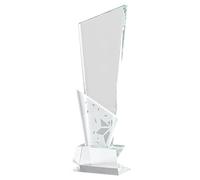 Sharplace Star Pattern Glass Memorial Trophy Clear Lightweight for Employee Recognition Accessory Desktop Ornament Versatile, Style B