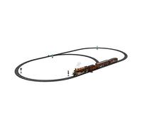 Sharplace Steam Locomotive Train Toy Model with Smoke Lights, Engine Toy with Track Electric Train Set for Festival Children, Brown