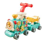 Sharplace Steam Train Ride on Toy with Sound Effect Present Anti Slip Wheels Activity Center Music Learning Toy for Infants, Blue