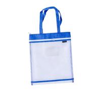 Sharplace Student Book Pouch File Tote Bag Portable Puzzle Storage Bag Mesh Document Bag Mesh Zipper Bag for Phone Bills Library School, Blue
