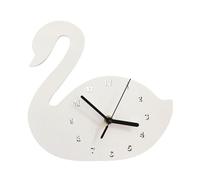 Sharplace Swan Wall Clock Cartoon Silent Minimalist Animal Nordic Quiet Decorative Clock Modern for Kids Room Home Decoration, White