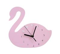 Sharplace Swan Wall Clock Cartoon Silent Minimalist Animal Nordic Quiet Decorative Clock Modern for Kids Room Home Decoration, Pink